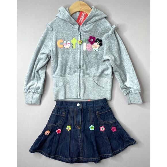 NWT Gymboree Girls Imaginary Friends Hoodie 5 Yrs & Denim Skort 4 Yrs Vintage
